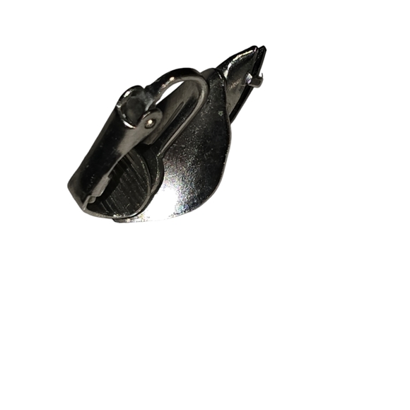 Blue Stone on Silver Tone Leaf Clip-on Earrings - Picture 3 of 3